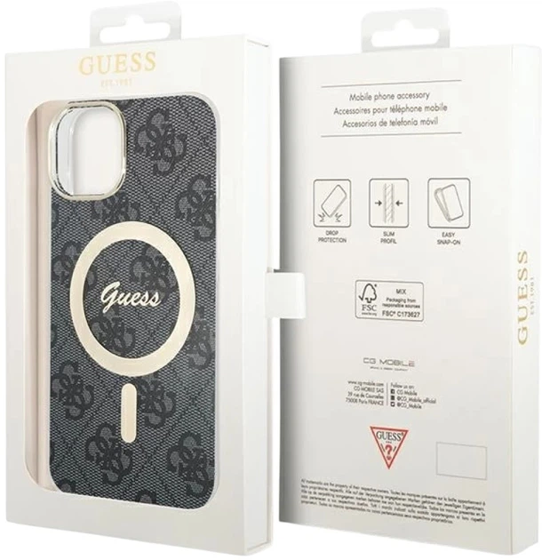 Панель Guess IML 4G MagSafe для Apple iPhone 15/14/13 Black (3666339194543) - зображення 6