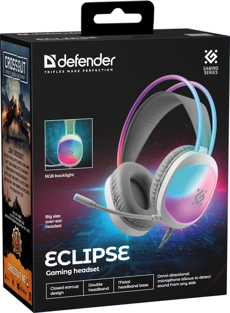 Наушники Defender Eclipse RGB White (4745091890722) - Фото 11 Наушники Defender Eclipse RGB White (4745091890722) - изображение 11