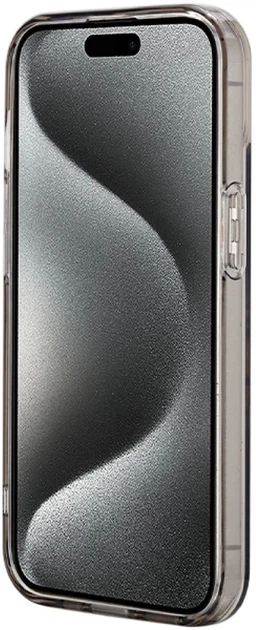 Etui plecki Guess IML Flowers Wreatch MagSafe do Apple iPhone 15/14/13 Transparent/Black (3666339221287) - obraz 5