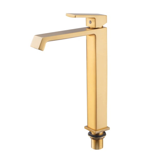 Змішувач для умивальника Haiba GAUDI 001 (HIGH) BRUSHED GOLD