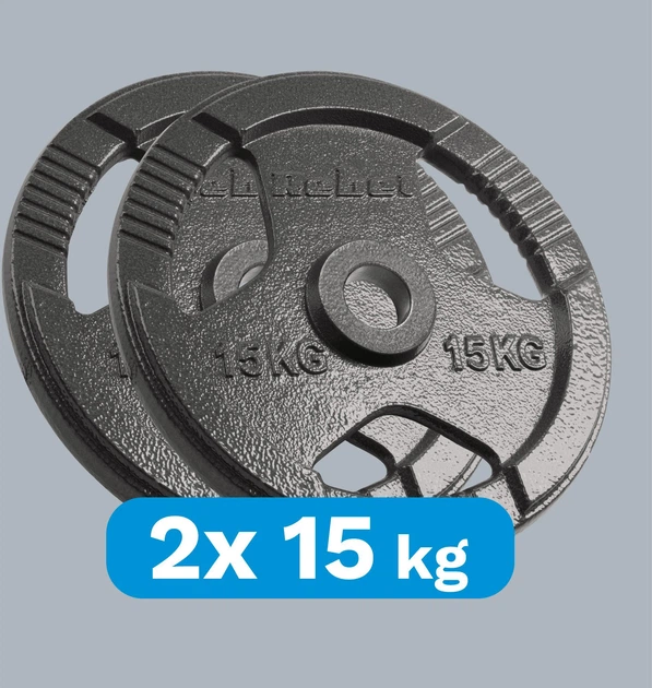 Zestaw talerzy olimpijskich Rebel Active gumowane 2 x 15 kg (5901890118569) - obraz 4