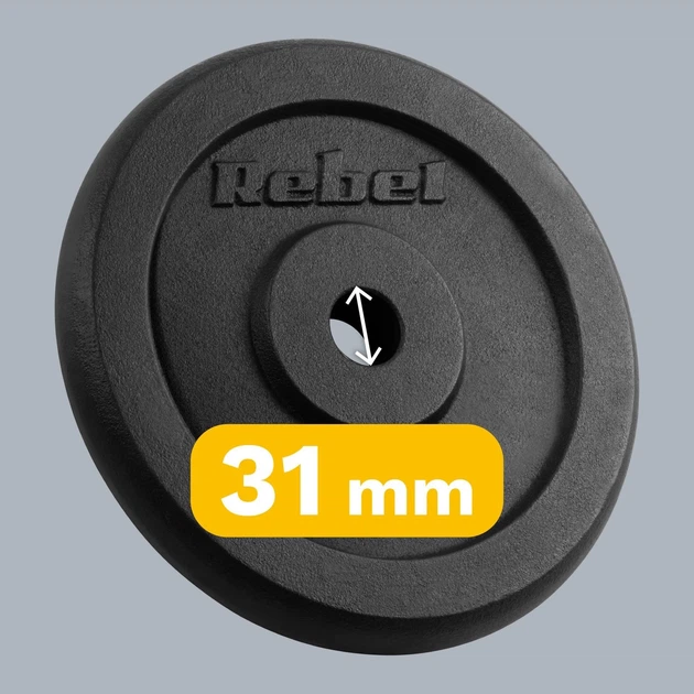 Zestaw talerzy Rebel Active RBA-2129 gumowane 2 x 10 kg (5901890106160) - obraz 5