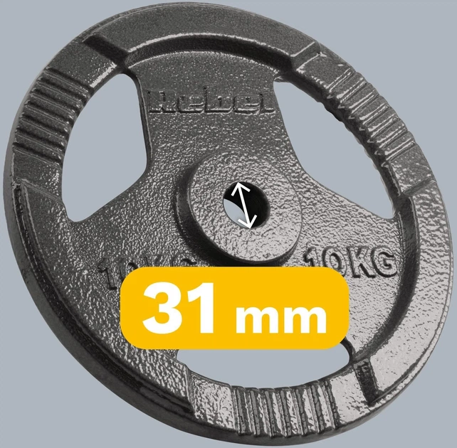 Zestaw talerzy Rebel Active RBA-2135 gumowane 2 x 10 kg (5901890106221) - obraz 4