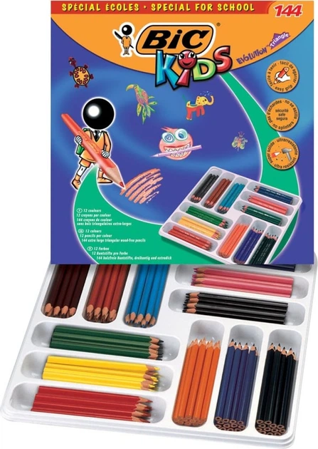 Zestaw kolorowych ołówków BIC Kids ECOlutions Evolution 144 szt (3086124001052) - obraz 1