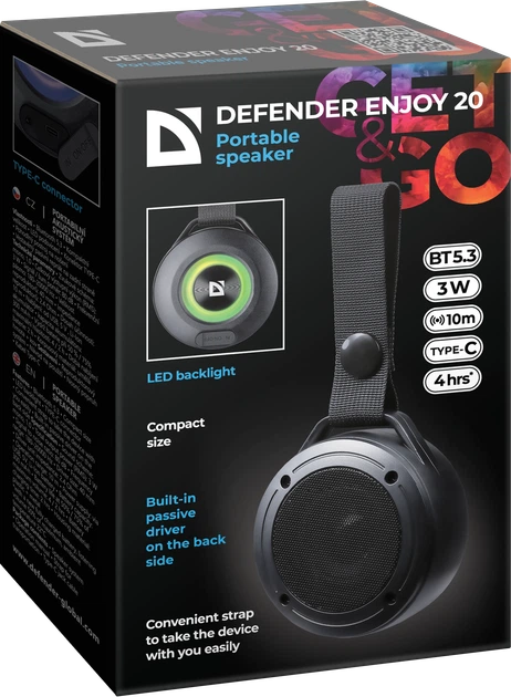 Портативная колонка Defender Enjoy 20 3Вт bluetooth Black (4745090823813) - изображение 7