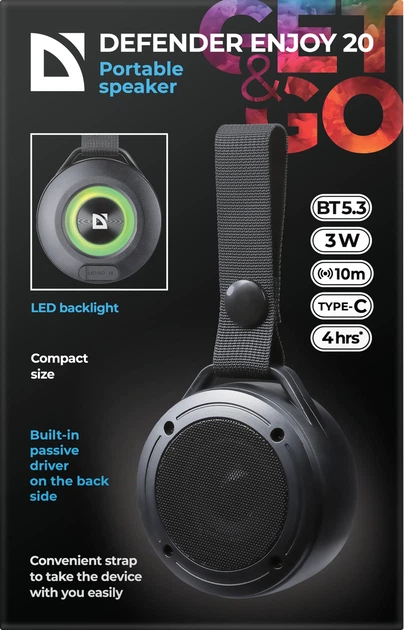 Портативная колонка Defender Enjoy 20 3Вт bluetooth Black (4745090823813) - изображение 8