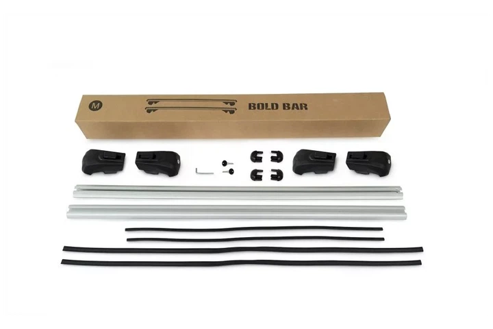 Перемычки на обычные рейлинги под ключ Bold Bar V1 (2 шт) Серые для Mercedes GL сlass X164 - изображение 3