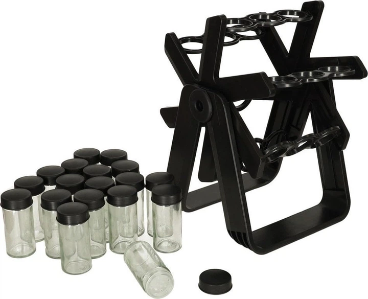 Organizer na przyprawy Excellent Houseware z 18 pojemniczkami szklanymi (5903039745223) - obraz 3