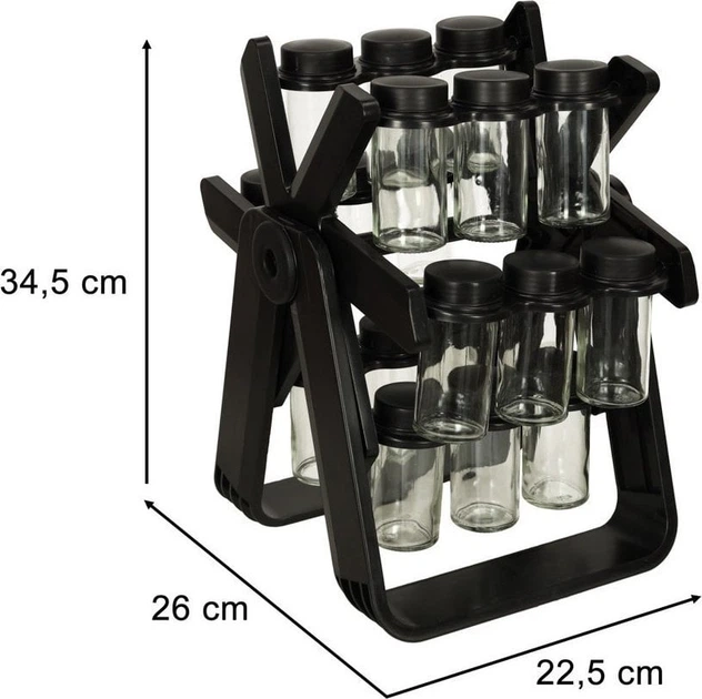Organizer na przyprawy Excellent Houseware z 18 pojemniczkami szklanymi (5903039745223) - obraz 4