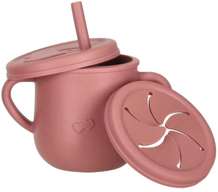 Набір посуду для годування дітей Ikonka темно-рожевий 9 елементів (5903039751118) - зображення 6