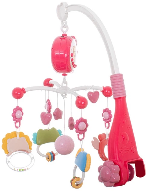 Мобіль на ліжечко Ikonka Проєктор Зірок з пультом керування рожевий (5903039728790) - зображення 2