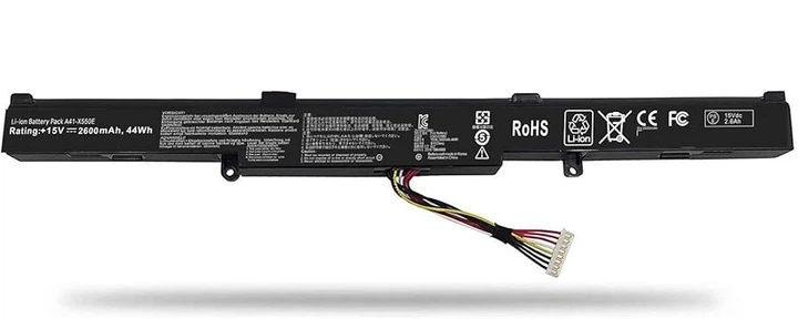 Батарея для ноутбука Asus X550E, K550, X450, X750JB (A41-X550E) 14,4V 2600mAh черная - Фото 2 Батарея для ноутбука Asus X550E, K550, X450, X750JB (A41-X550E) 14,4V 2600mAh черная - изображение 2