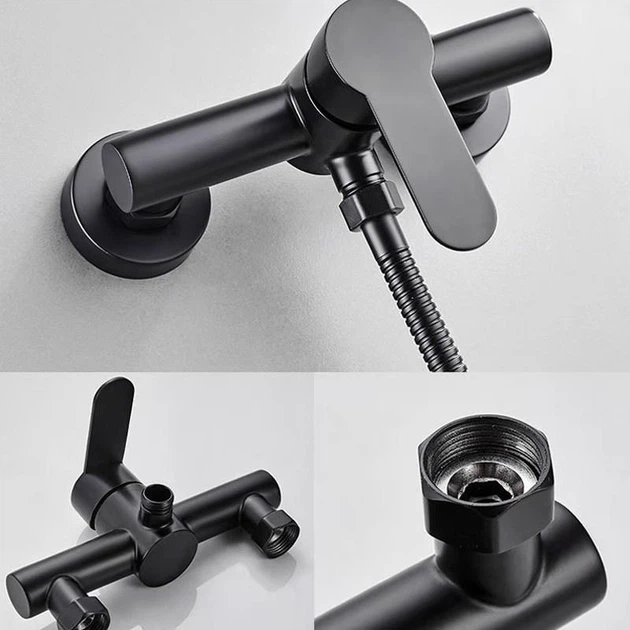Смеситель для душкабины Zerix DAX-003 BLACK из нержавеющей стали SUS304 цвет черный (ZX4813) - изображение 4