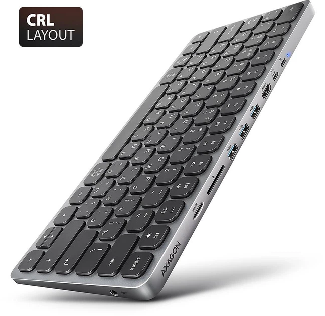 Клавіатура дротова Axagon HMC-KB 9 in 1 USB Silver/Black (HMC-KB-CRL) - зображення 7