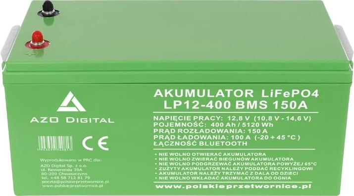 Акумуляторна батарея AZO Digital LiFePO4 LP12-400 12.8V 400Ah Bluetooth (AZO00D1363) - зображення 1