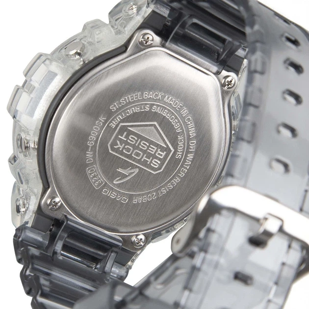 Мужские часы Casio G-Shock DW-6900SK-1 — цифровые, прозрачный корпус, ударопрочные, водозащита 200 м - изображение 3