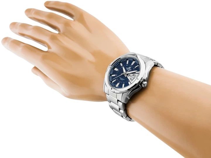 Мужские часы Casio Edifice EF-129D-2AVEF — синий циферблат, сталь, день и дата, водозащита 100 м - Фото 5 Мужские часы Casio Edifice EF-129D-2AVEF — синий циферблат, сталь, день и дата, водозащита 100 м - изображение 5