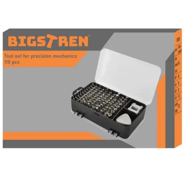 Набор Инструментов для Точной Механики Bigstren 110 в 1 Отвертки Биты CRV Намагничиватель - изображение 4