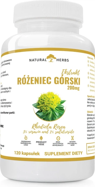 Дієтична добавка Alto Pharma Рідзець гірський 200 мг 120 капсул (5903661237219) - зображення 1