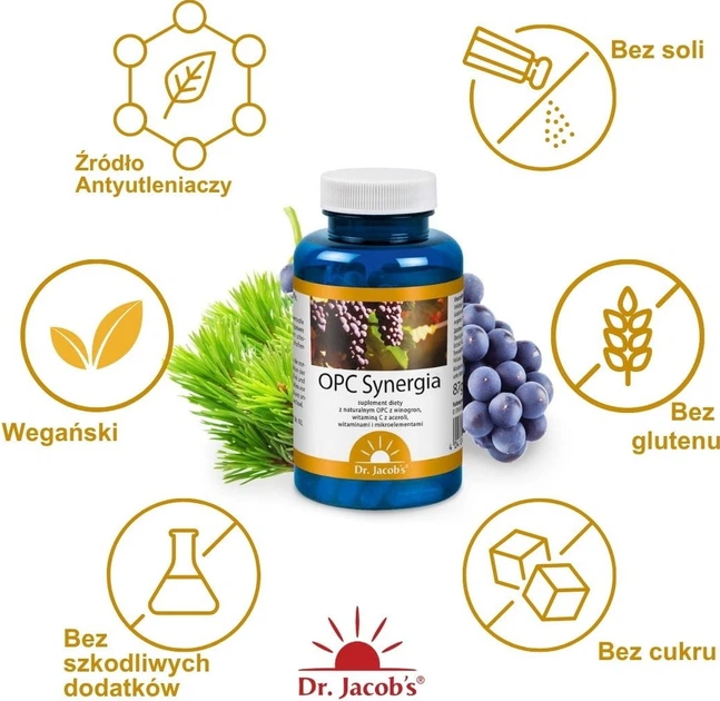 Suplement diety Dr. Jacob's OPC Synergia 120 kapsułek (4041246501926) - obraz 2