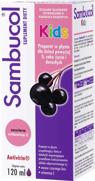 Дієтична добавка Adamed Sambucol Kids 120 мл (5900411003315) - зображення 1