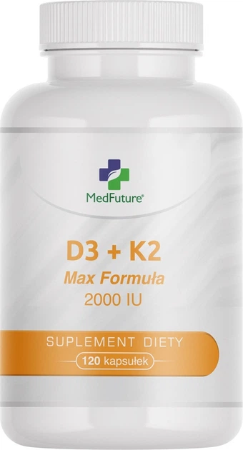 Suplement diety MedFuture Witamina D3 + K2 Max Formuła 2000 IU 120 kapsułek (5905316211070) - obraz 1