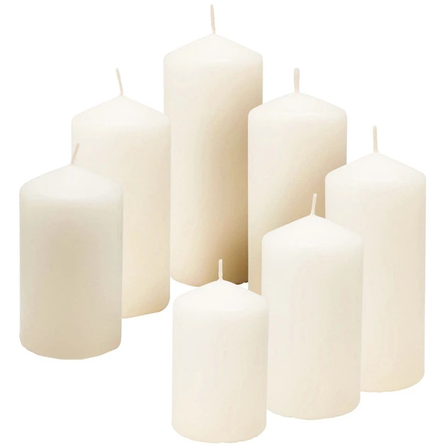 Zestaw świec Home & Styling Collection białe bezzapachowe 7 szt (8721037265089) - obraz 1