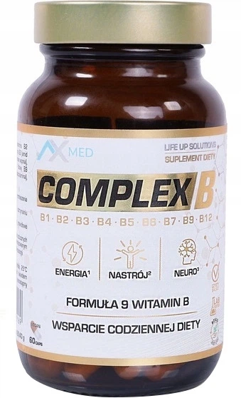 Suplement diety AX Med Complex B Formuła 9 witamin B 60 kapsułek (5908266365169) - obraz 1