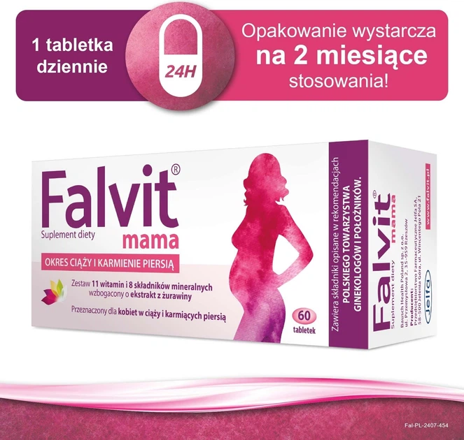 Suplement diety Jelfa Falvit Mama 60 tabletek (5904398320014) - obraz 3