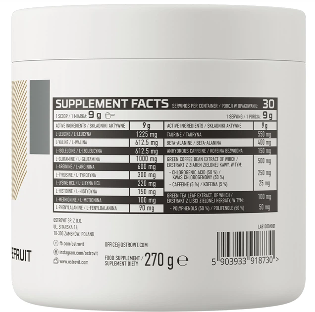 Suplement diety OstroVit Amino Revive Smak grejpfrutowy 270 g (5903933918730) - obraz 2