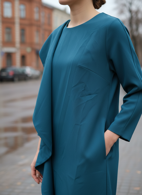 Платье inDresser XS Темно-бирюзовый (IN-900902-Dark-turquoise) - Фото 4 Платье inDresser XS Темно-бирюзовый (IN-900902-Dark-turquoise) - изображение 4