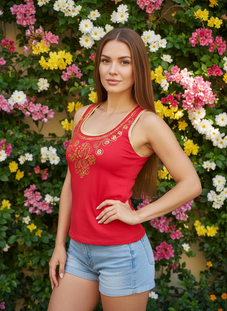 Майка Meiling XS Красный (OK-561-Red) - Фото 3 Майка Meiling XS Красный (OK-561-Red) - изображение 3