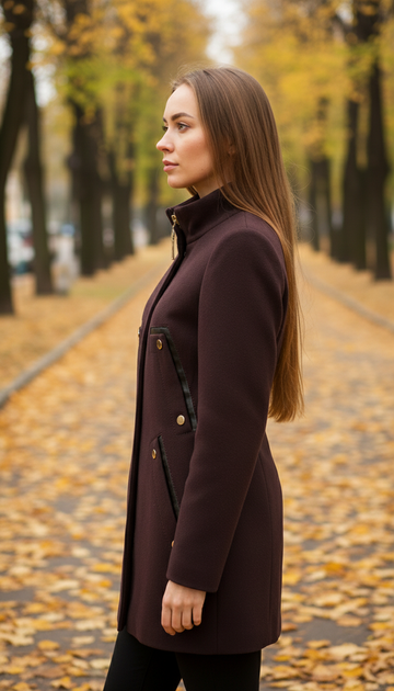 Пальто VOLANGE 42 Коричневый (DS-0923-Dark-brown) - изображение 2