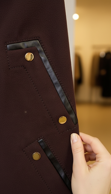 Пальто VOLANGE 42 Коричневый (DS-0923-Dark-brown) - изображение 5