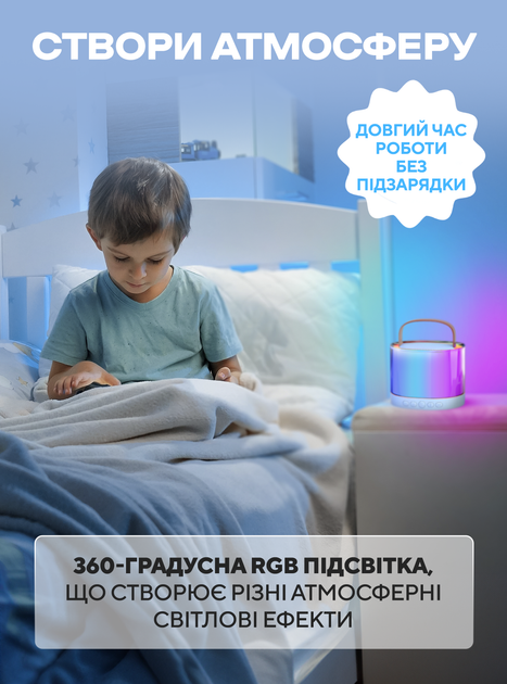 Колонка дитяча караоке ігровий набір з мікрофоном два бездротові мікрофони Bluetooth LED підсвітка MP3 WMA WAV портативна акумуляторна колонка караоке мікрофон дитячий універсальний комплект подарунок для дівчинки та хлопчика OnePro Блакитний 73320 - зображення 7