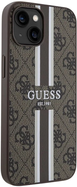 Панель Guess 4G Printed Stripes MagSafe для Apple iPhone 15/14/13 Brown (3666339203443) - зображення 3