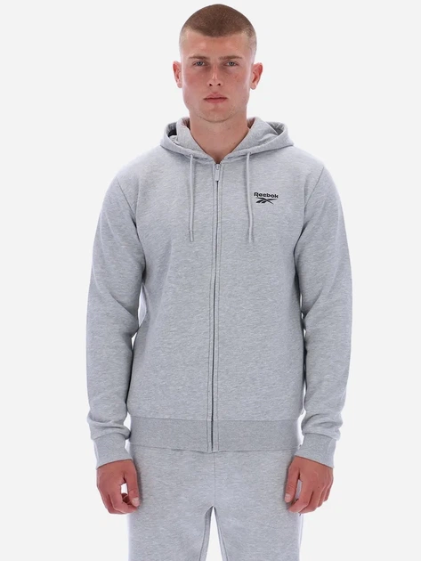 Bluza męska rozpinana streetwear z kapturem Reebok Colton Small Logo Zi 100240559 L Jasnoszara (1200175332404) - obraz 1