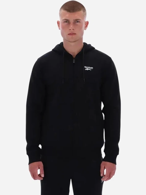 Bluza męska rozpinana streetwear z kapturem Reebok Colton Small Logo Zi 100240560 M Czarna (1200175332664) - obraz 1