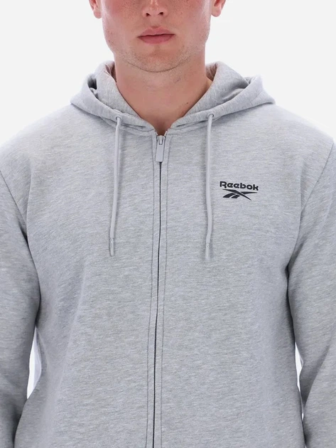 Bluza męska rozpinana streetwear z kapturem Reebok Colton Small Logo Zi 100240559 M Jasnoszara (1200175332398) - obraz 4