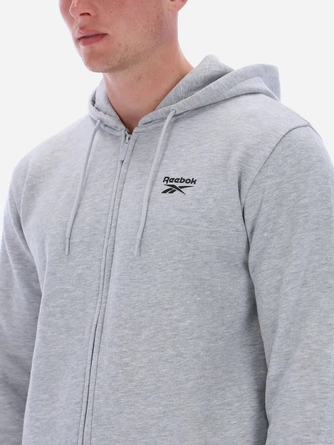 Bluza męska rozpinana streetwear z kapturem Reebok Colton Small Logo Zi 100240559 L Jasnoszara (1200175332404) - obraz 5