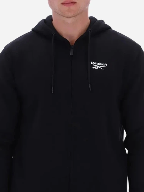 Bluza męska rozpinana streetwear z kapturem Reebok Colton Small Logo Zi 100240560 XL Czarna (1200175332688) - obraz 4