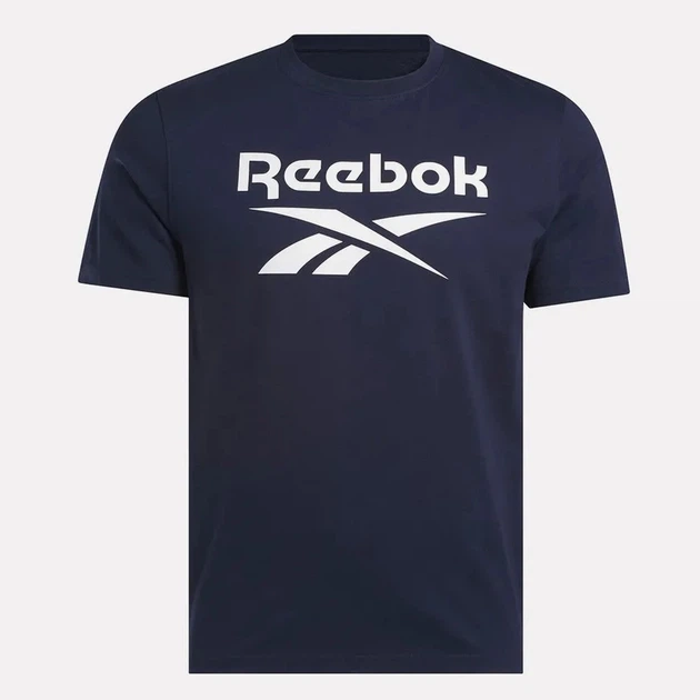 Koszulka męska bawełniana Reebok Chad Big Logo Crew N 100240895 S Granatowa (1200175462750) - obraz 4