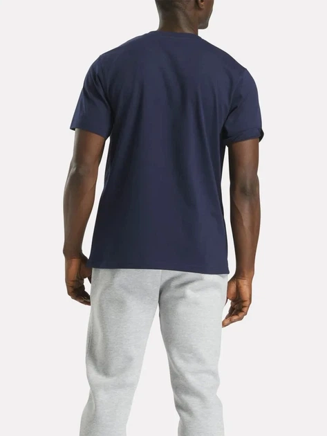 Koszulka męska bawełniana Reebok Chad Big Logo Crew N 100240895 L Granatowa (1200175462798) - obraz 2