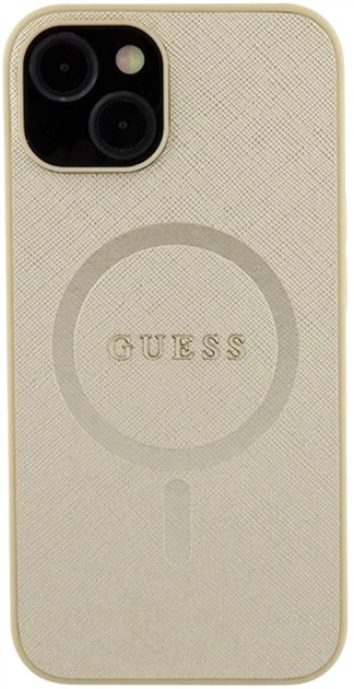 Панель Guess Saffiano MagSafe для Apple iPhone 15/14/13 Gold (3666339156046) - зображення 2