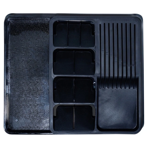 Органайзер для столових приборів у шухляду Vilde розсувний Чорний 40 x 31 см (5904316477288) - зображення 12