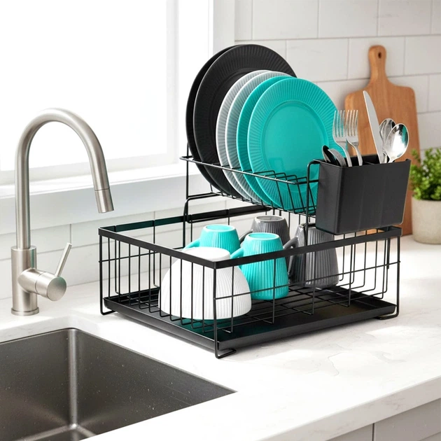 Сушарка для посуду Vilde 2-рівнева 42 x 28 x 28 см (5904316497132) - зображення 3