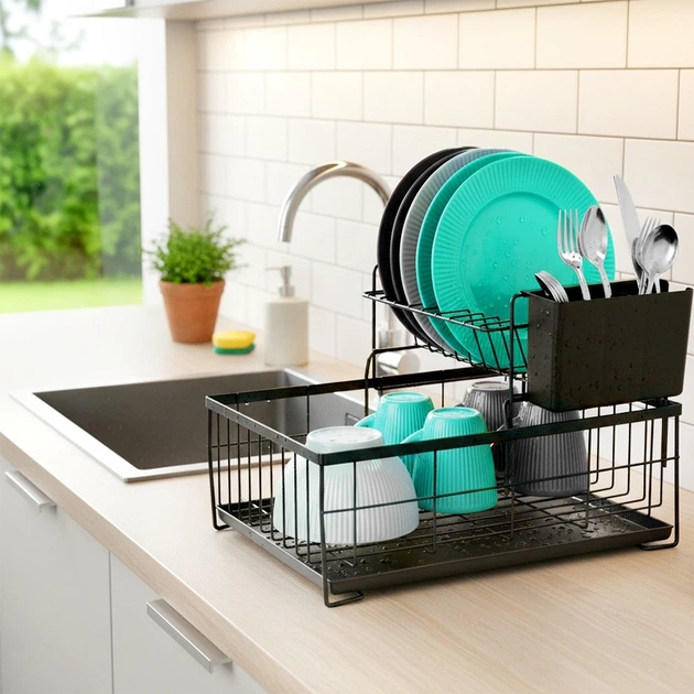 Сушарка для посуду Vilde 2-рівнева 42 x 28 x 28 см (5904316497132) - зображення 6