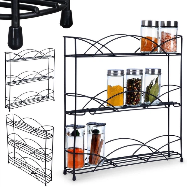 Półka na przyprawy Vilde metalowa czarna 33.5 x 6.5 x 33.5 cm (5904316454500) - obraz 10