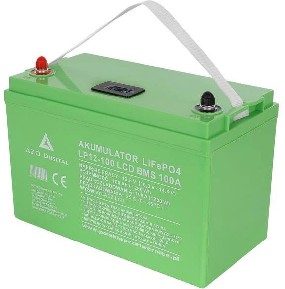 Акумуляторна батарея AZO Digital LiFePO4 LP12-100 100Ah 12V 100A LCD (AZO00D1371) - зображення 3