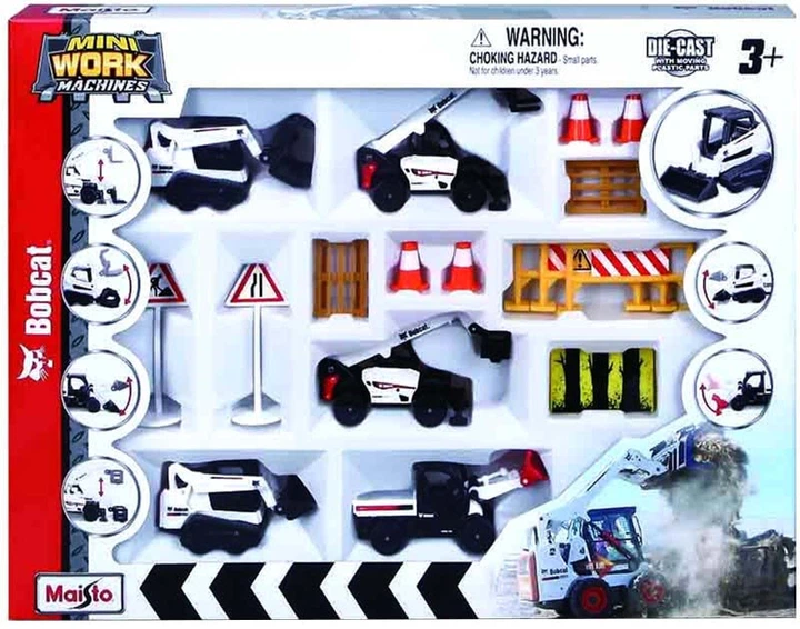 Набір для гри Maisto Mini Work Machines Bobcat 16 елементів MST12436 (90159124368) - зображення 1